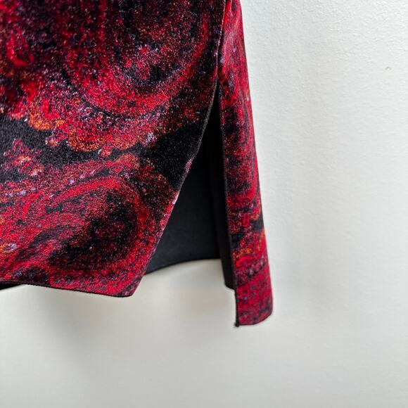 Free People Drippy Velvet Tank Top Cami Paisley Purple Red XS Boho Goth Vamp - Picture 5 of 12